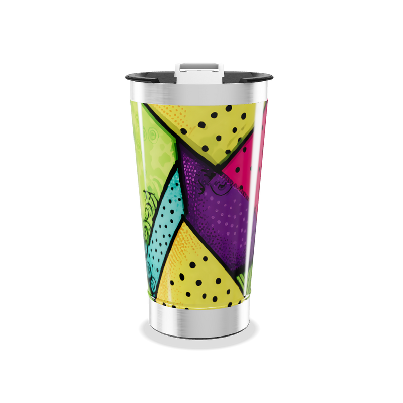 Copo Térmico - Colorido com Estampa Geométrica