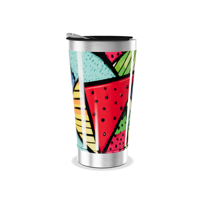 Copo Térmico - Estampa Colorida Geométrica