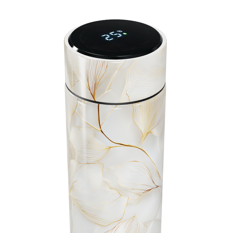Garrafa Térmica Touch Floral Branca