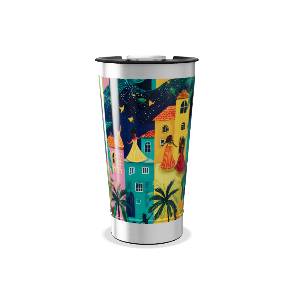 Copo Térmico - Estampa Colorida Casas
