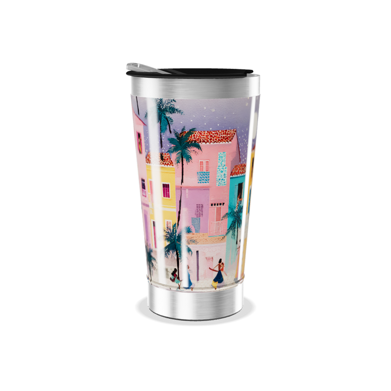 Copo Térmico - Estampa Tropical Colorida