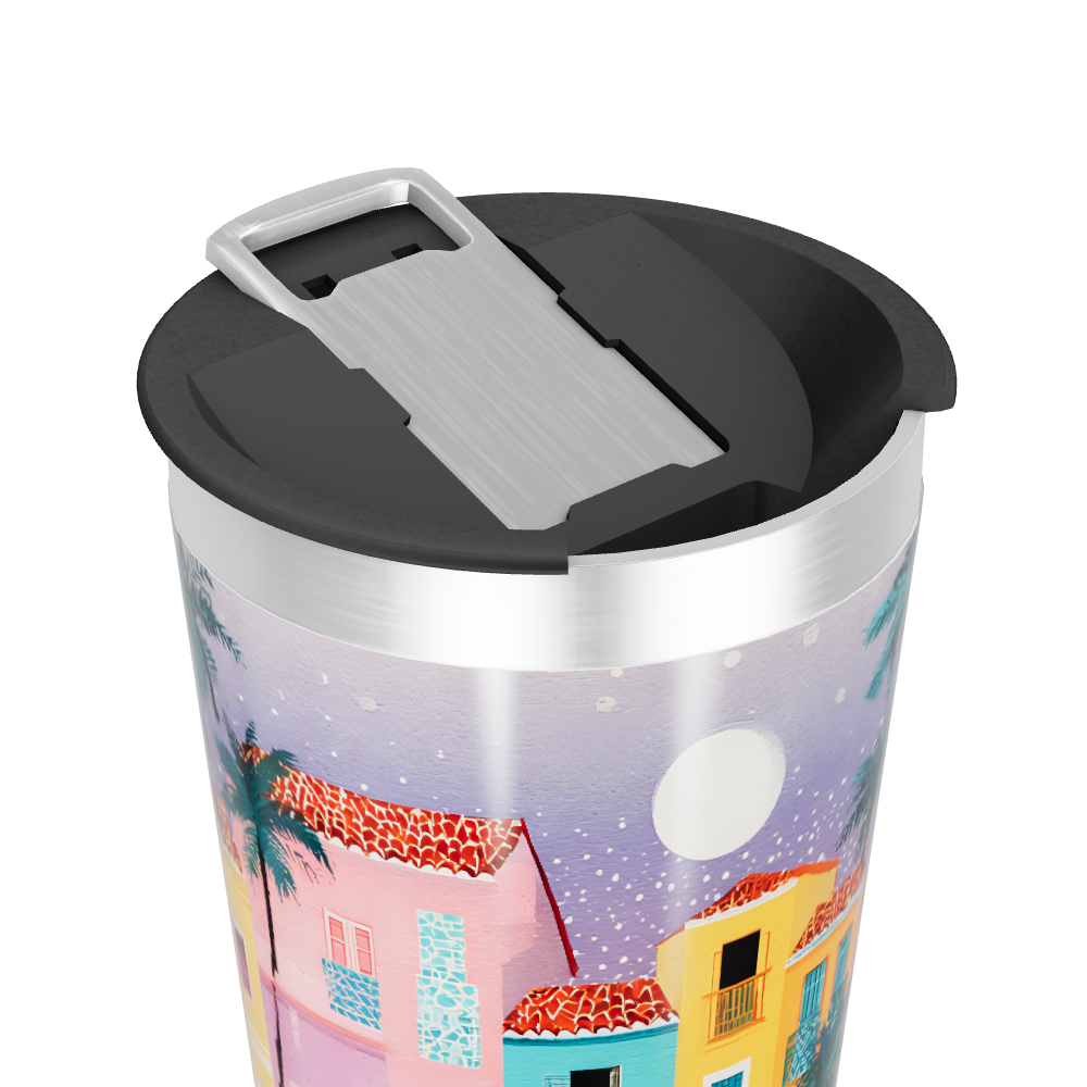 Copo Térmico - Estampa Tropical Colorida