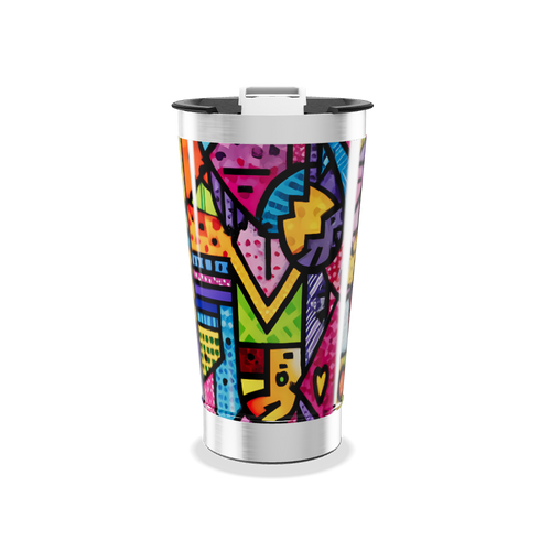 Copo Térmico - Estampa Colorida Aço Inox