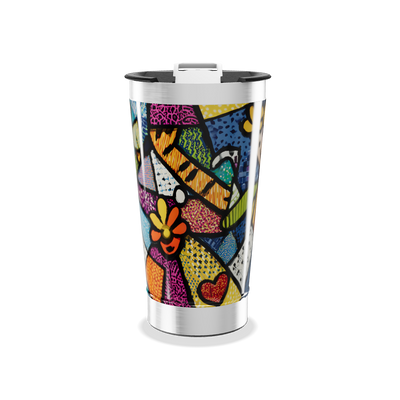 Copo Térmico - Colorido com Arte Abstrata