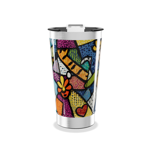 Copo Térmico - Colorido com Arte Abstrata