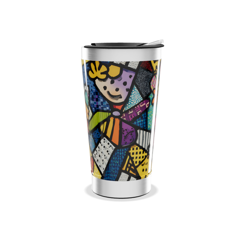 Copo Térmico - Colorido com Arte Abstrata