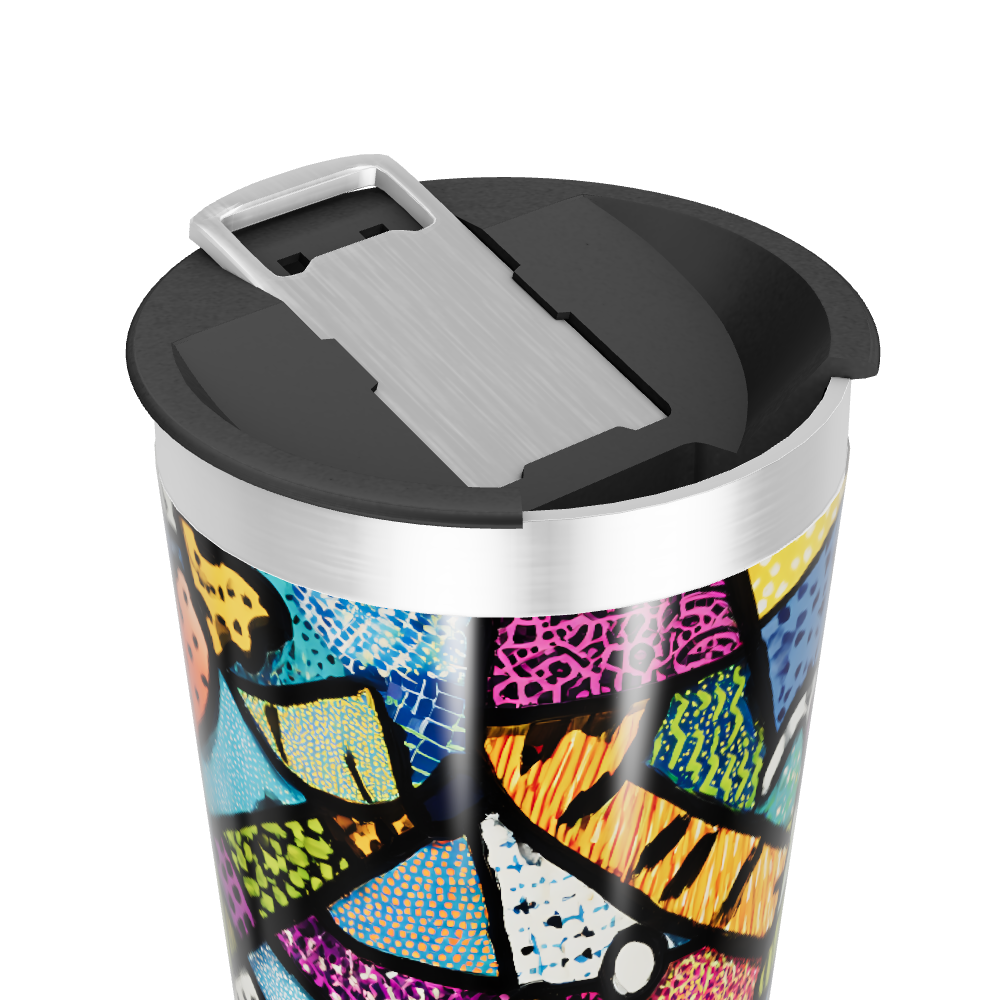 Copo Térmico - Colorido com Arte Abstrata