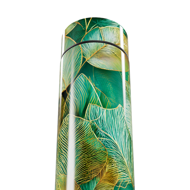 Garrafa Térmica Touch - Folhas Verde Dourado