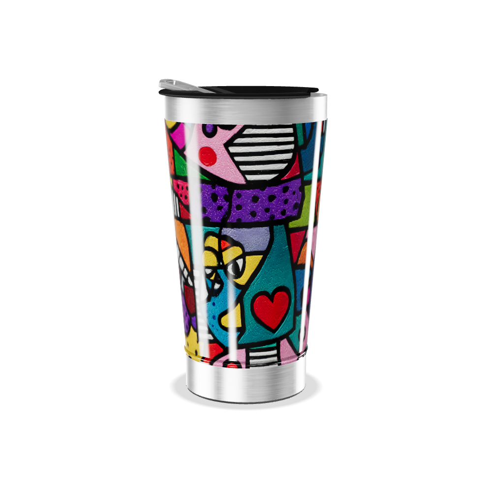 Copo Térmico - Estampa Corações Coloridos