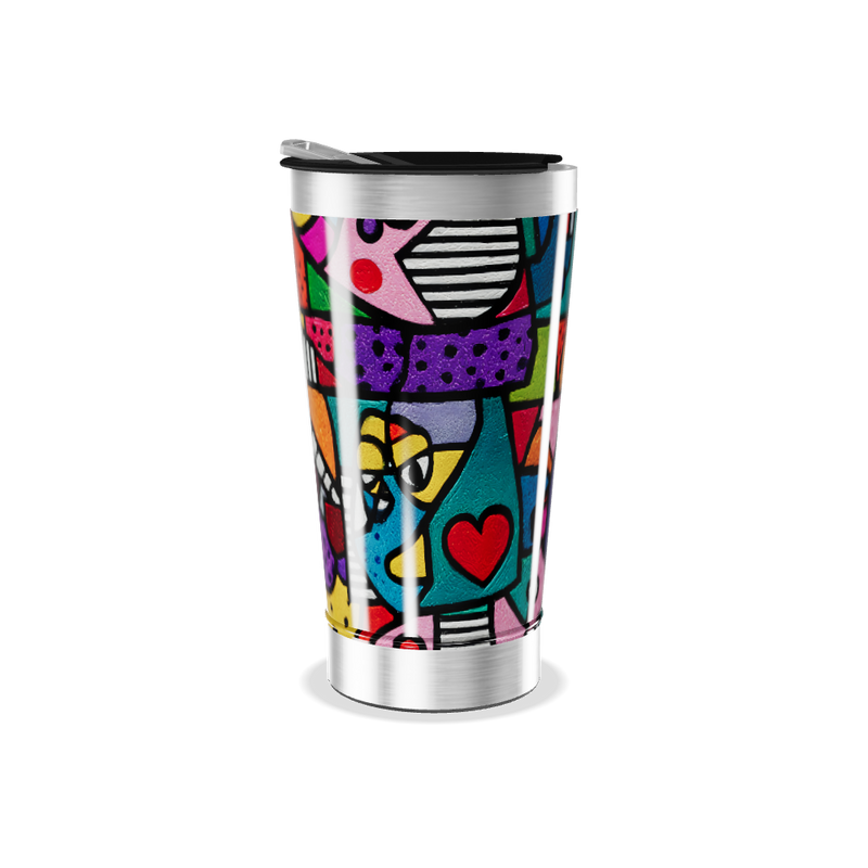 Copo Térmico - Estampa Corações Coloridos