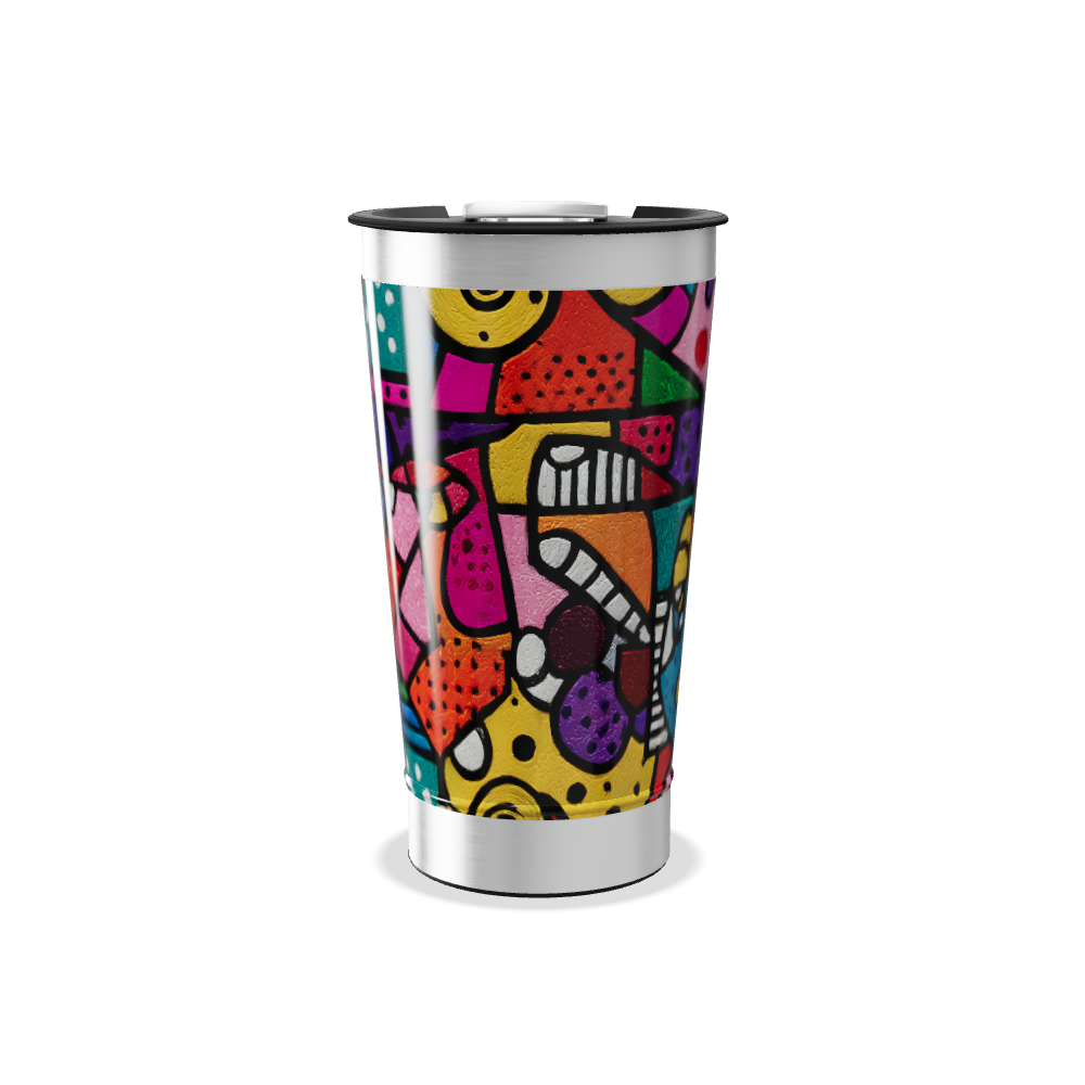 Copo Térmico - Estampa Corações Coloridos