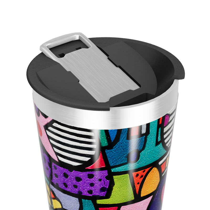 Copo Térmico - Estampa Corações Coloridos