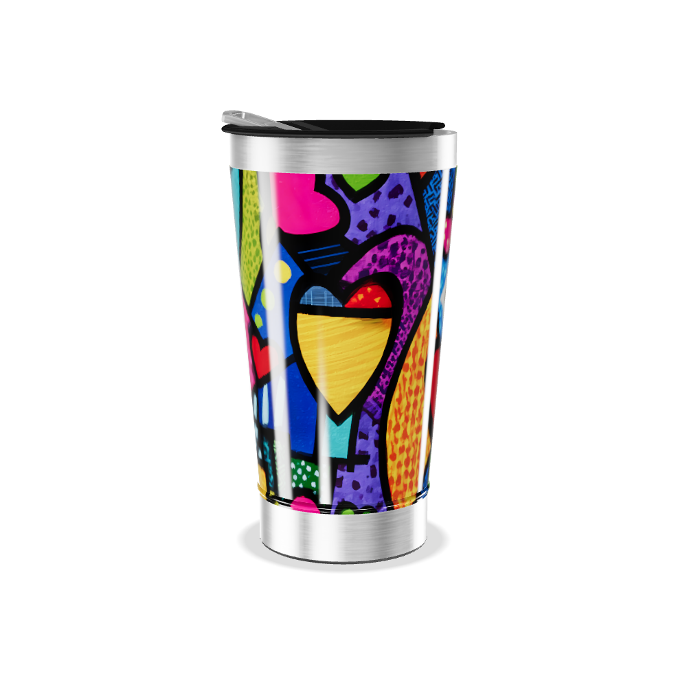 Copo Térmico - Estampa Colorida Abstrata