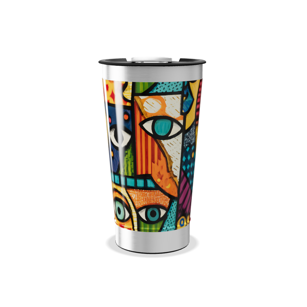 Copo Térmico - Estampa Colorida Artística
