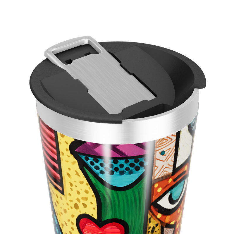 Copo Térmico - Estampa Colorida Artística