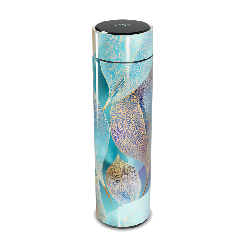 Garrafa Térmica Touch - Com Folhas Azul