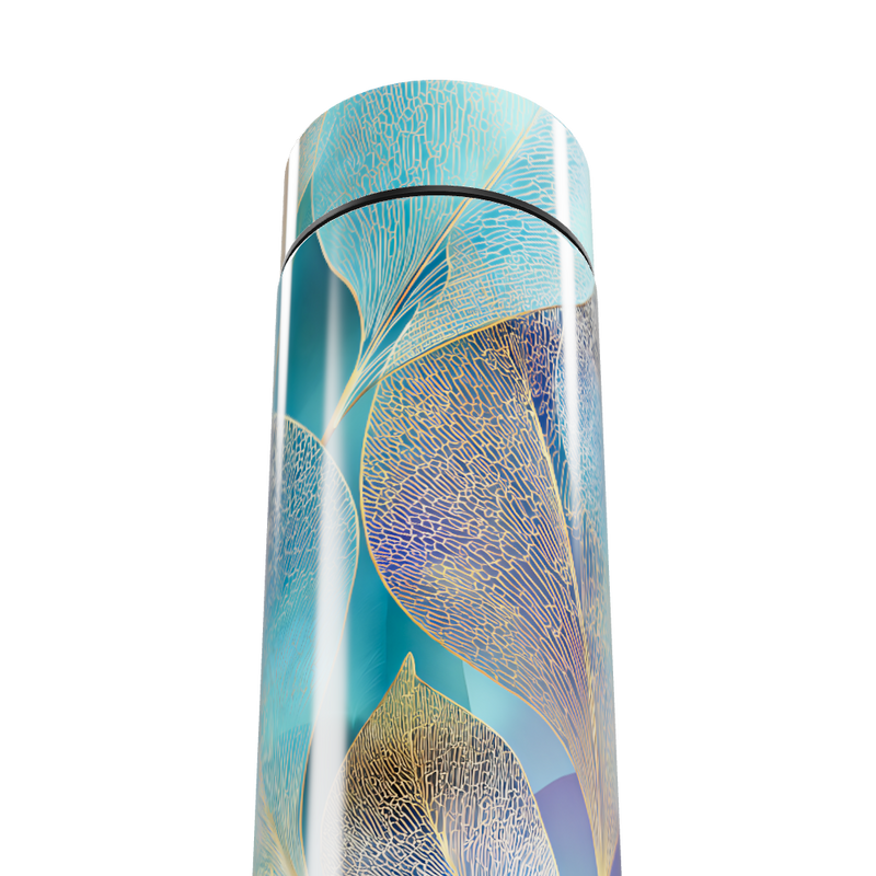 Garrafa Térmica Touch - Com Folhas Azul