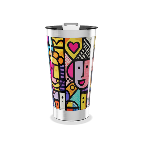 Copo Térmico - Estampa Colorida Artística