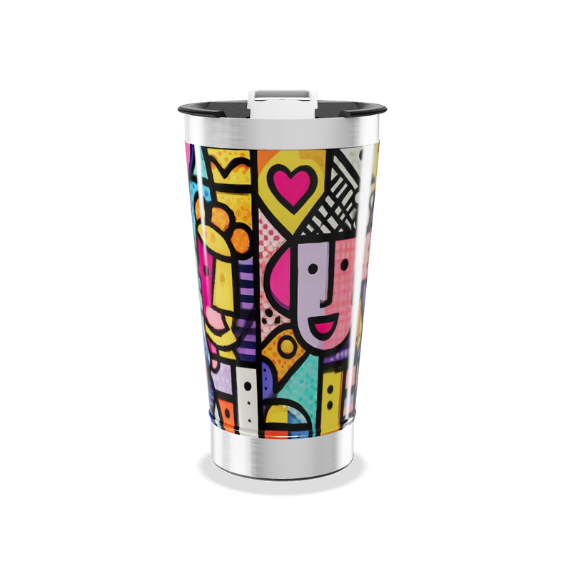 Copo Térmico - Estampa Colorida Artística