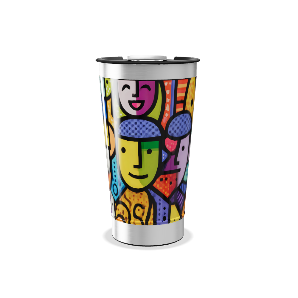 Copo Térmico - Estampa Colorida Artística