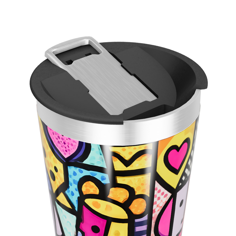 Copo Térmico - Estampa Colorida Artística