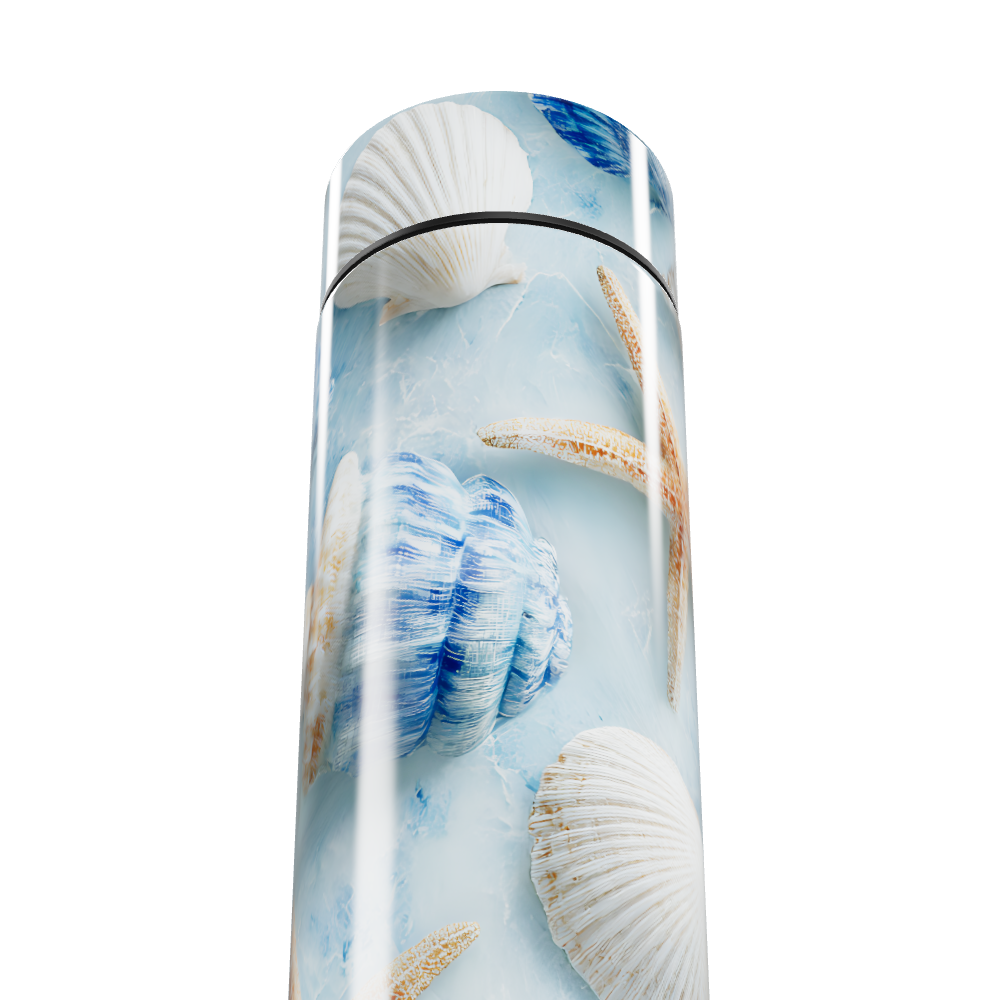 Garrafa Térmica Touch - Conchas Azul e Branco