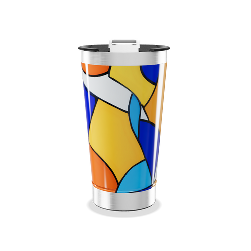 Copo Térmico - Estampa Colorida Abstrata
