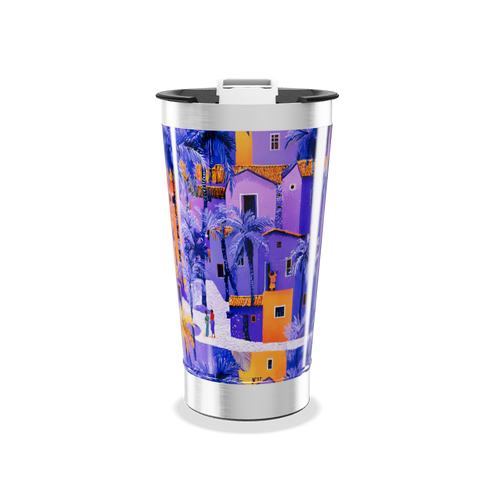 Copo Térmico - Estampa Casas Coloridas