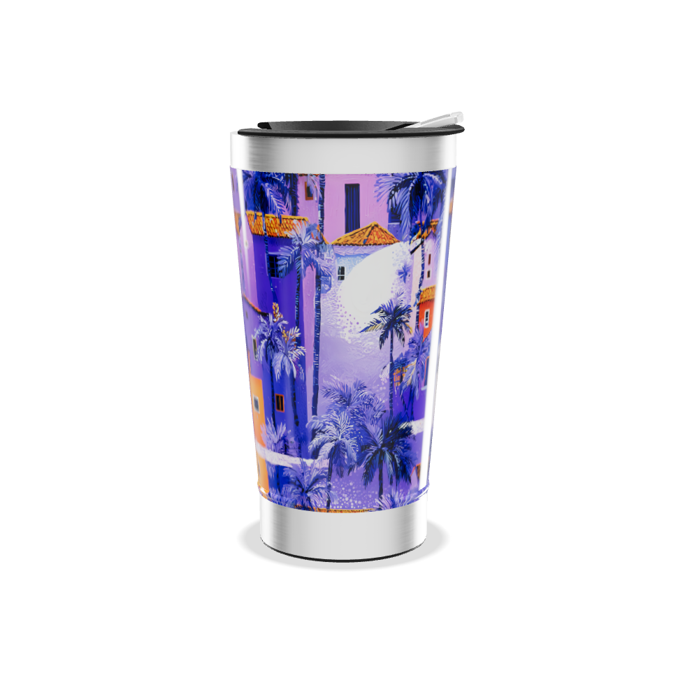 Copo Térmico - Estampa Casas Coloridas