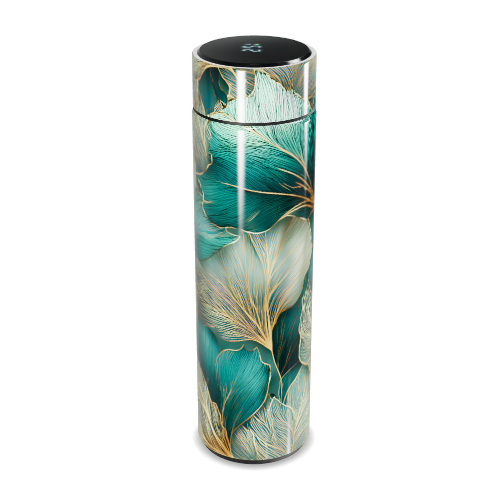 Garrafa Térmica Touch - Verde Floral Digital