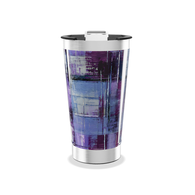 Copo Térmico - Estampa Roxa Abstrata