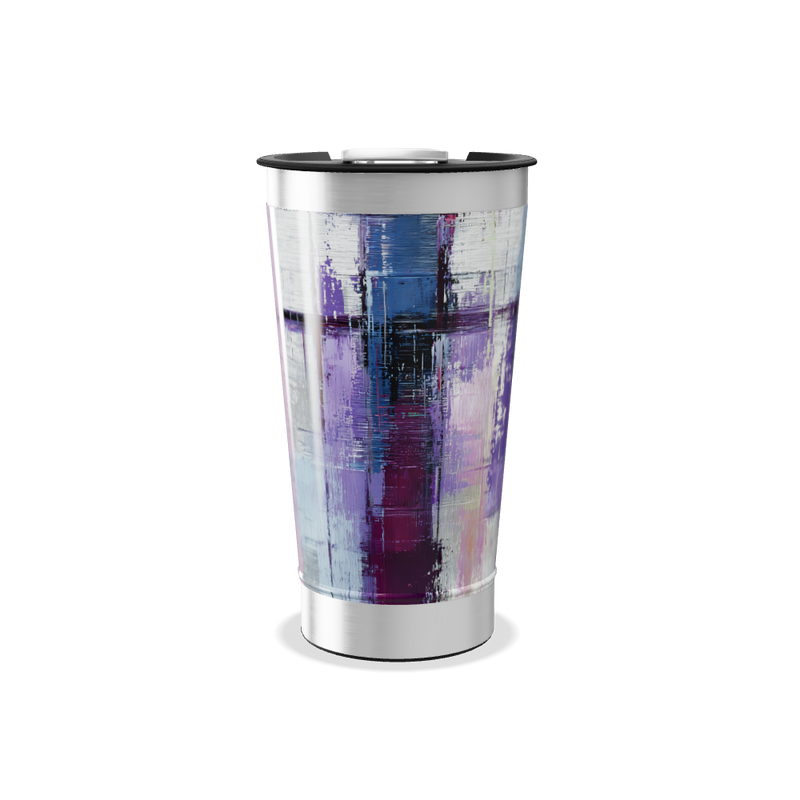 Copo Térmico - Estampa Roxa Abstrata