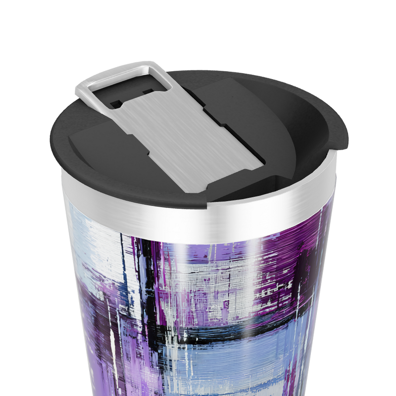 Copo Térmico - Estampa Roxa Abstrata