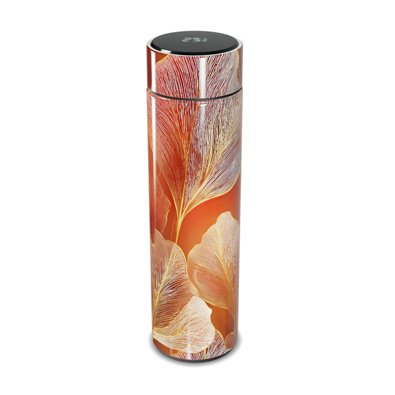 Garrafa Térmica Touch - Floral Laranja Digital