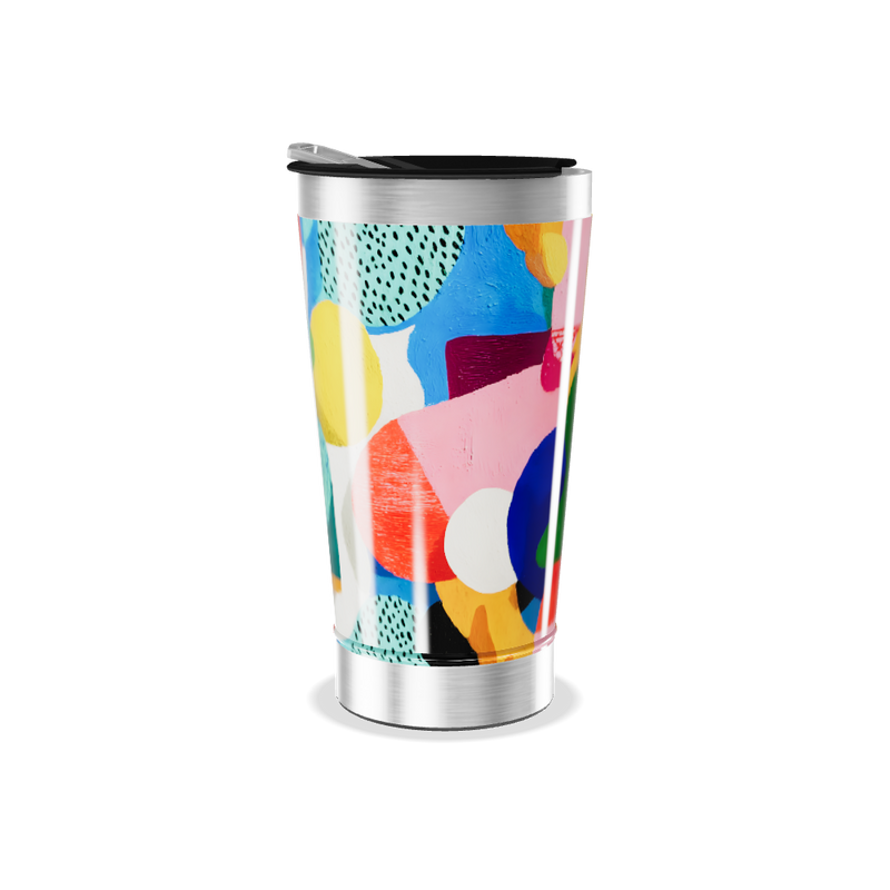 Copo Térmico - Design Colorido Abstrato