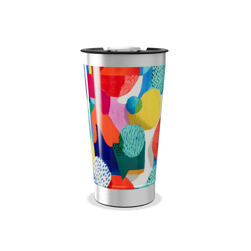 Copo Térmico - Design Colorido Abstrato