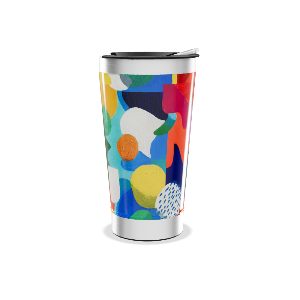 Copo Térmico - Design Colorido Abstrato