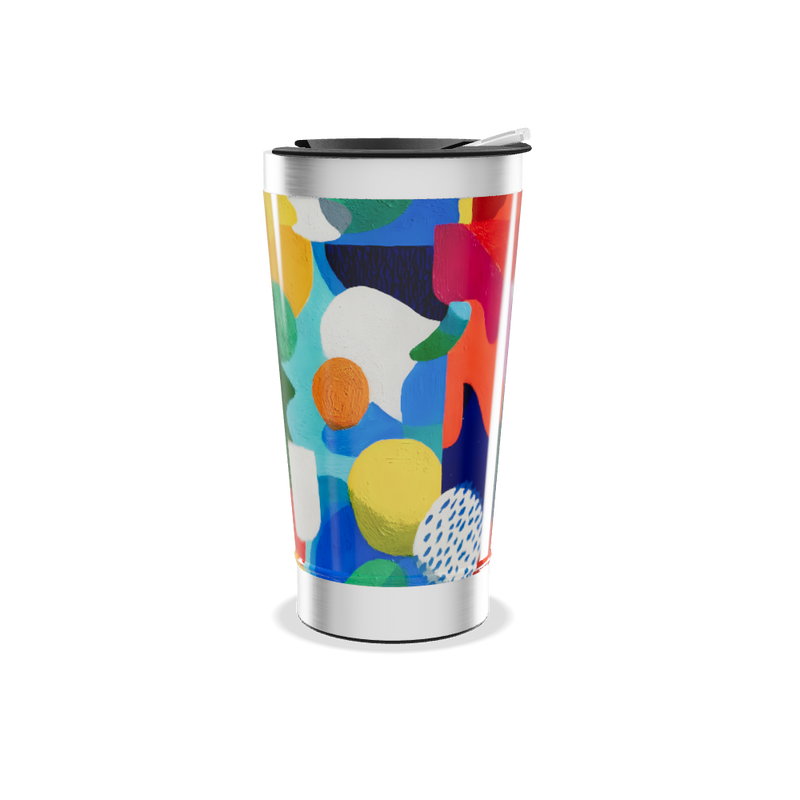 Copo Térmico - Design Colorido Abstrato