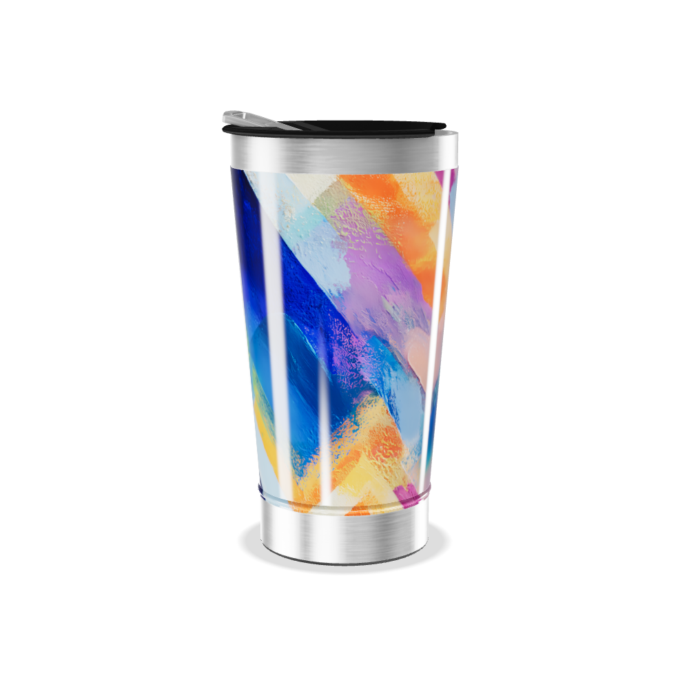 Copo Térmico - Inox com Estampa Abstrata