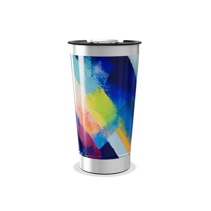 Copo Térmico - Inox com Estampa Abstrata