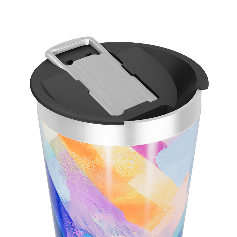 Copo Térmico - Inox com Estampa Abstrata