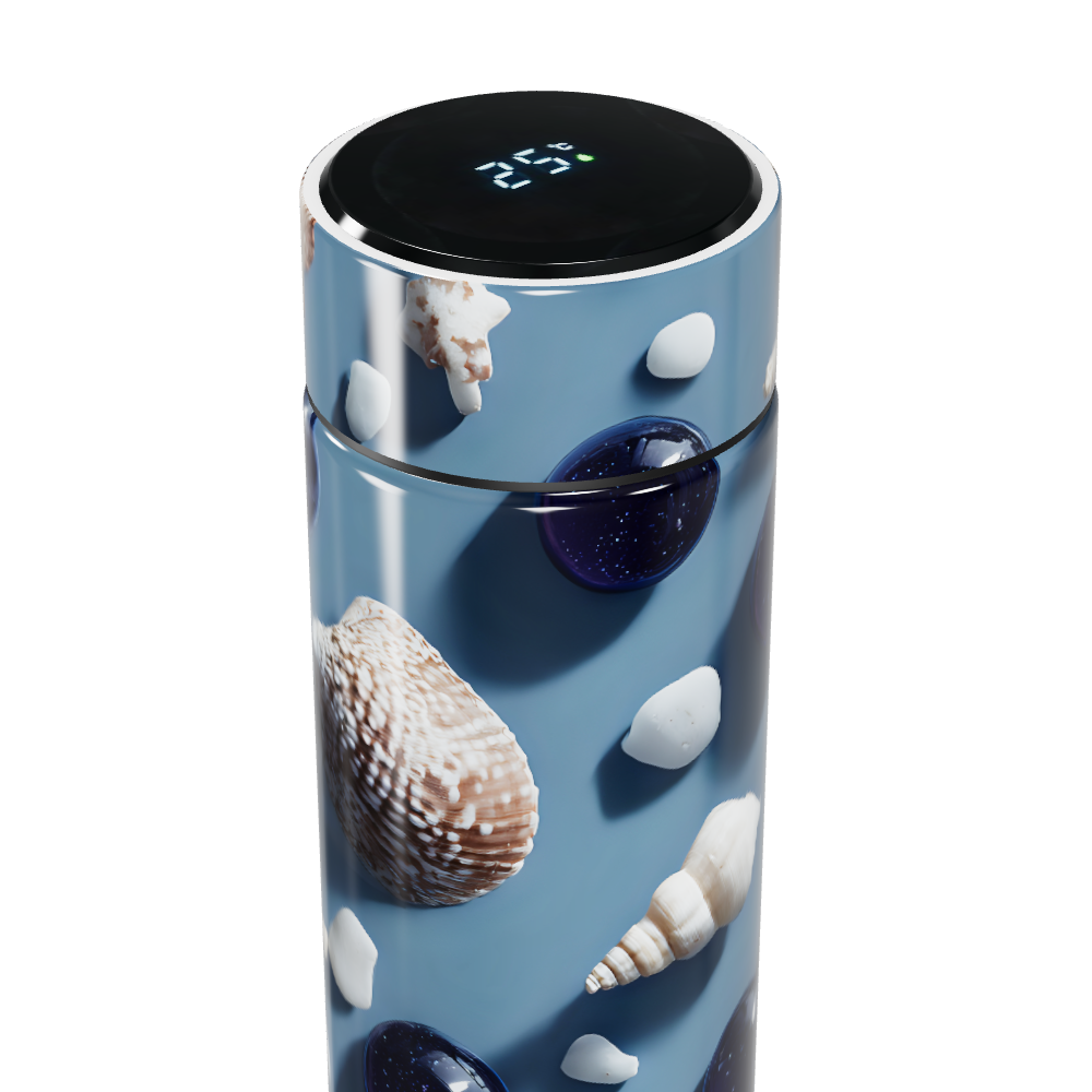 Garrafa Térmica Touch - Azul Estampa Conchas