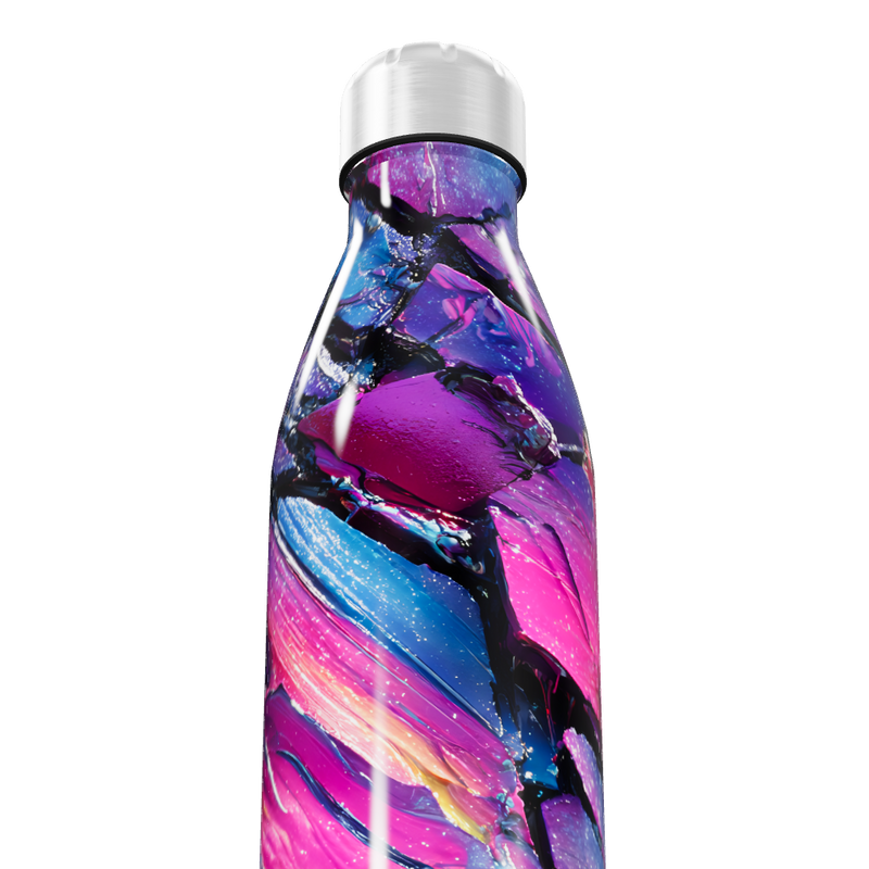 Garrafa Inox - Estampa Abstrata Colorida