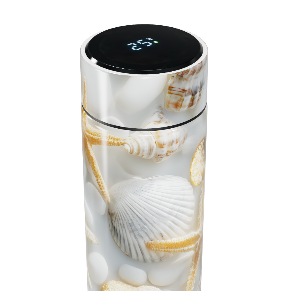 Garrafa Térmica Touch - Conchas Marítimas Decorativas