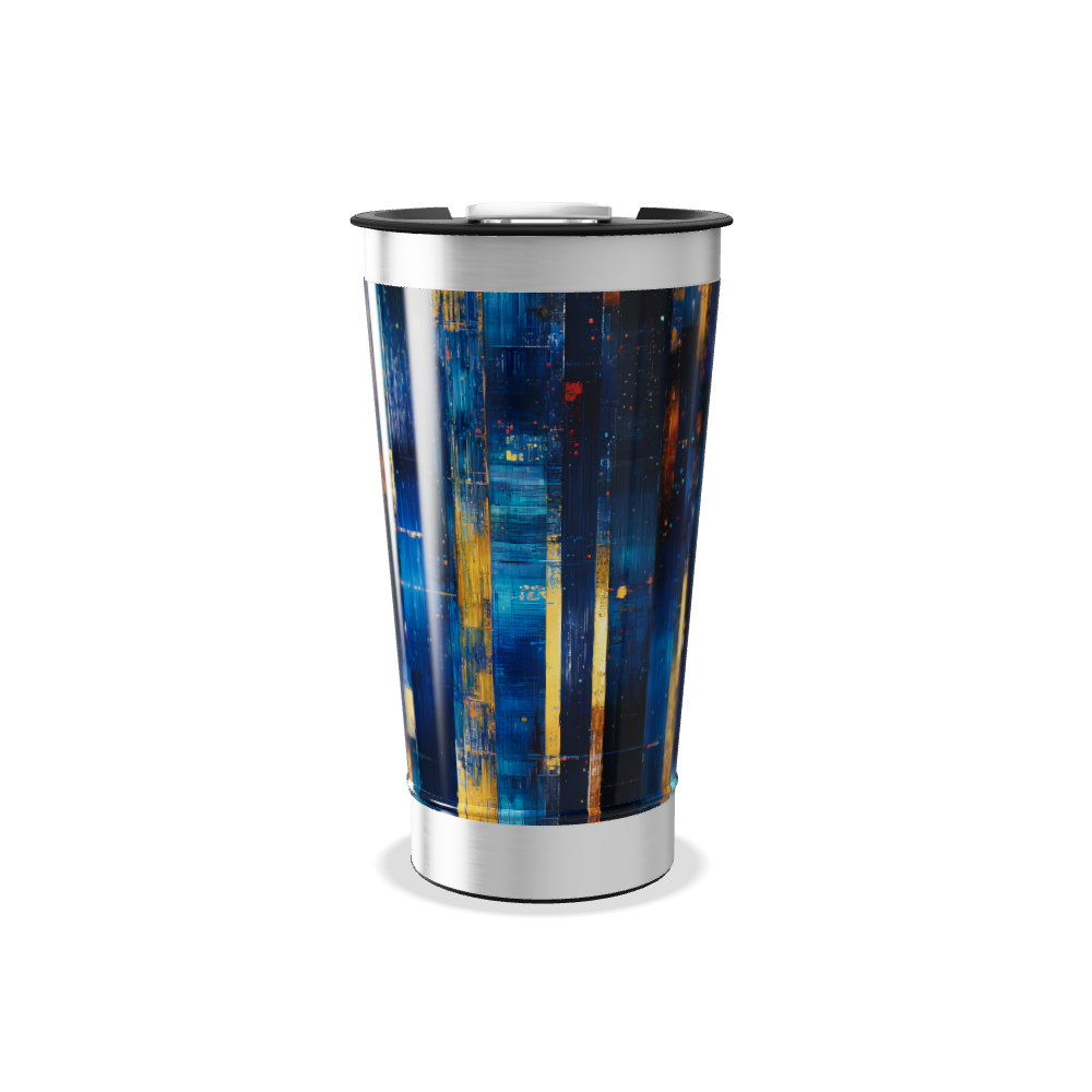 Copo Térmico - Estampa Abstrata Azul