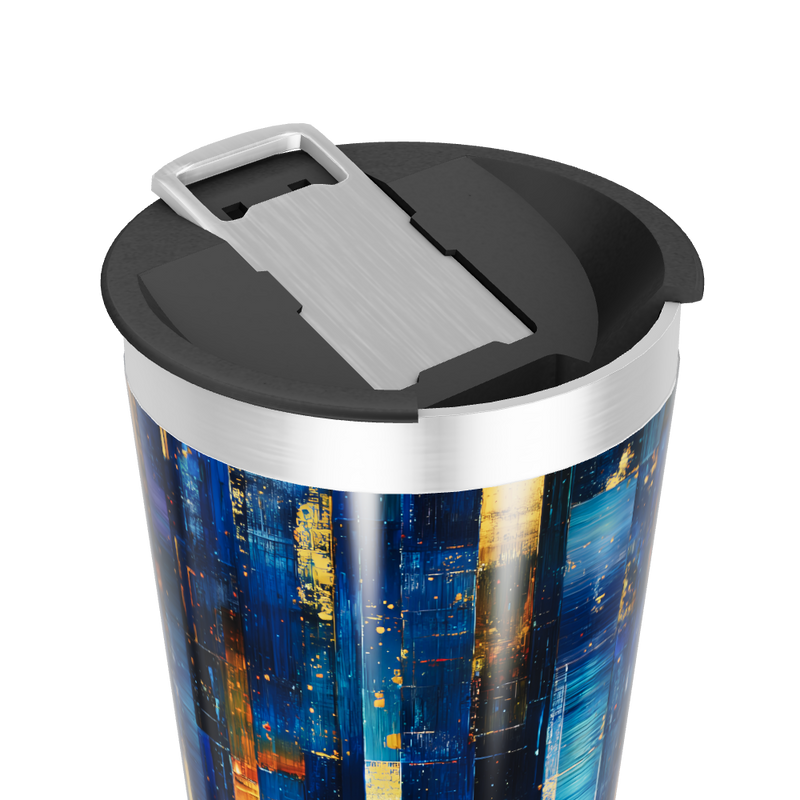 Copo Térmico - Estampa Abstrata Azul