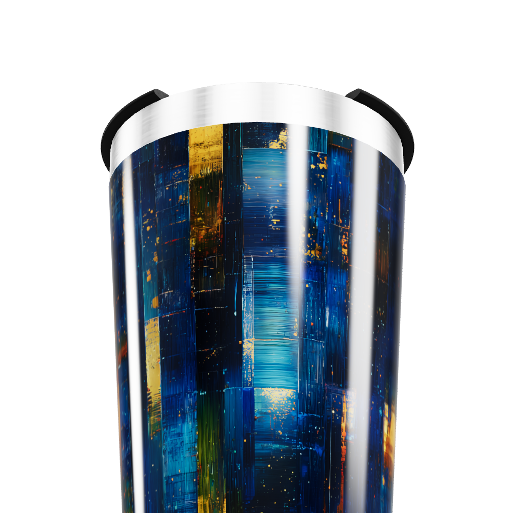 Copo Térmico - Estampa Abstrata Azul