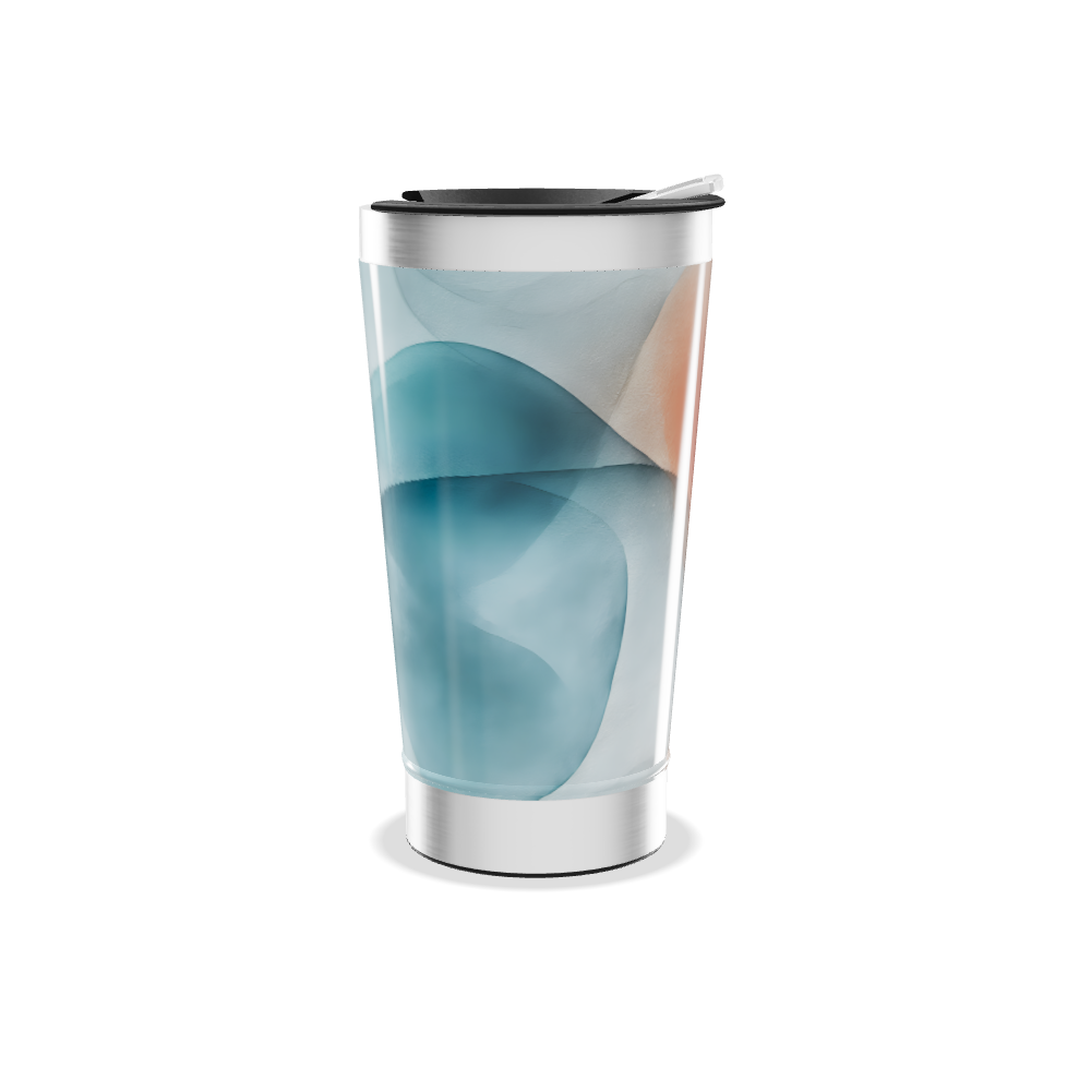 Copo Térmico - Estampa Abstrata Azul