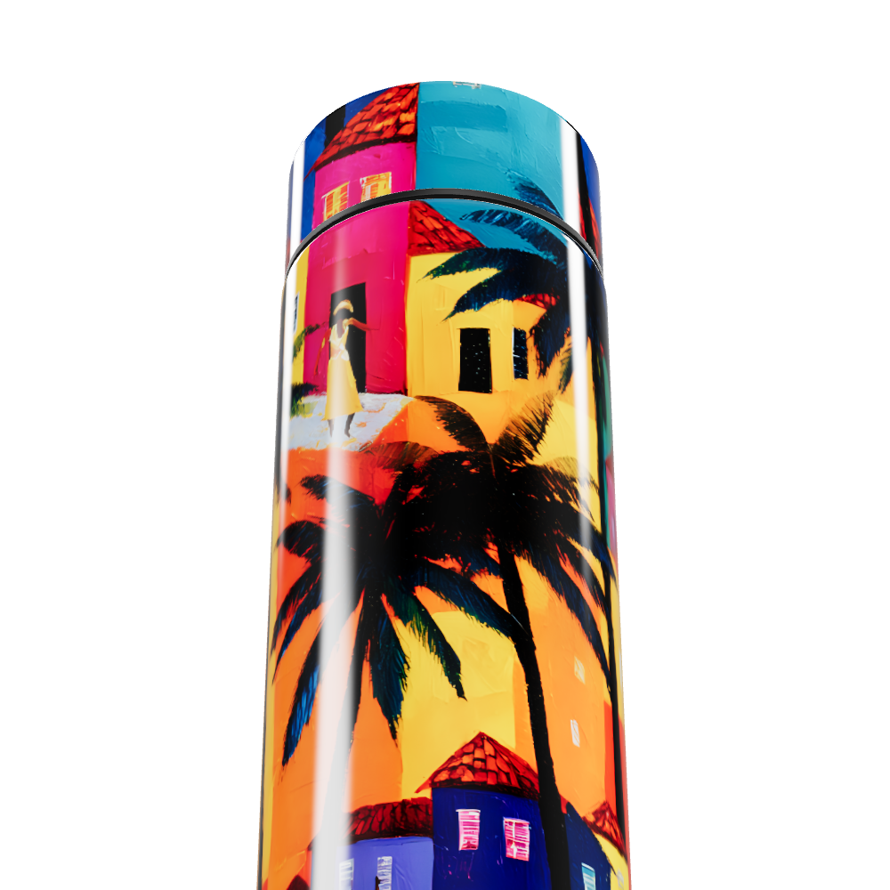 Garrafa Térmica Touch - Estampa Colorida Tropical