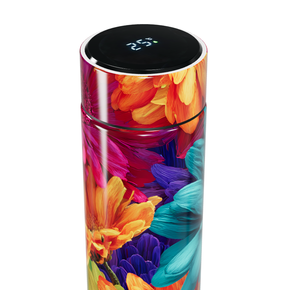 Garrafa Térmica Touch - Floral Colorida Inox